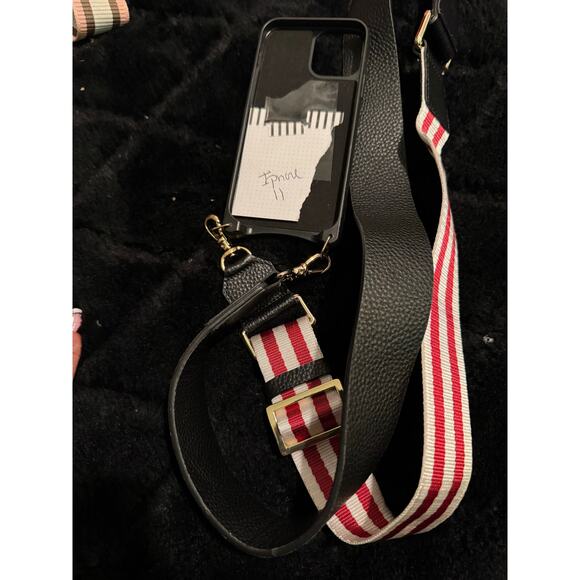 Bandolier iPhone 11 Haley wallet case &
Thick webbing & leather red skye strap - Picture 3 of 3